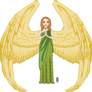 Jubilee, an angel for which I won second place in a contest (wings are mine)