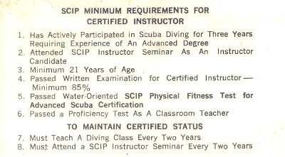 Back - Early SCIP Instructor Certification Card