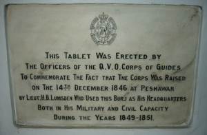 Corps of Guides HQ Peshawar tablet
