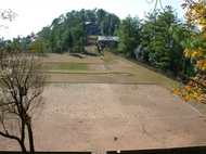 View of the 'Hockey Field' (used almost exclusively for volleyball & netball!), Oxford Villa in the distance - Photo: AJ Nov 2006