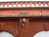 Spill ways/ water draining outlets fashioned in the shape of animal heads