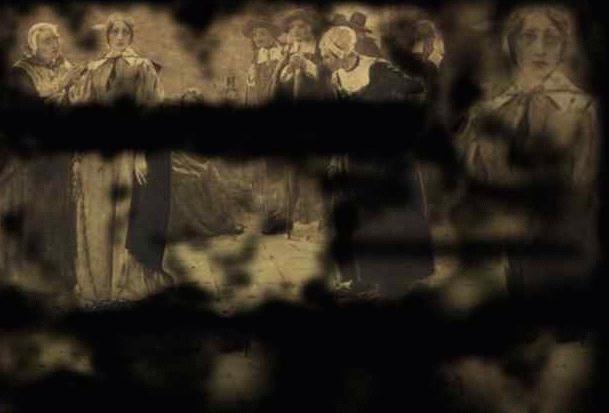 A 'witch' being convicted in her trial