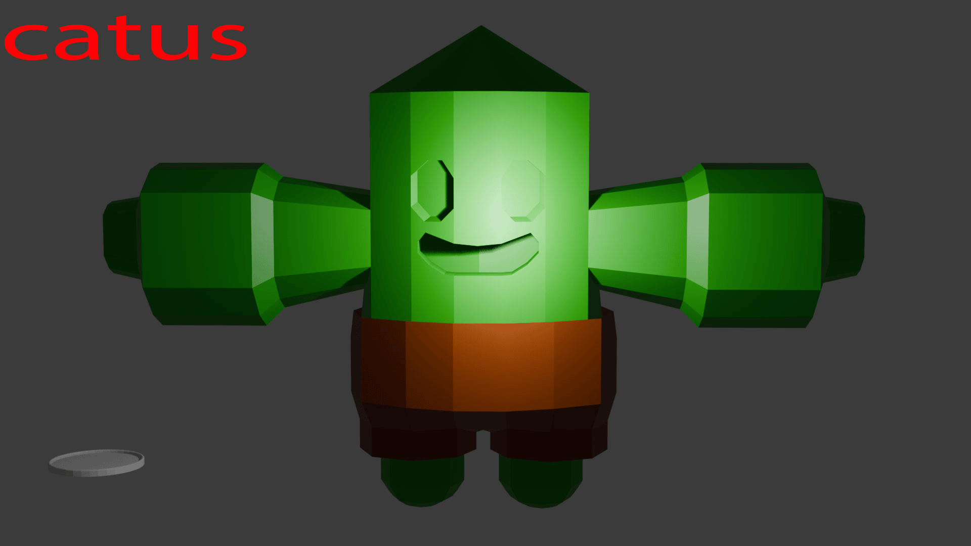 catus man with megaman blaster on both arms low poly