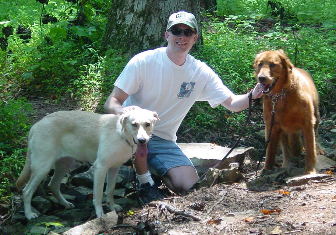 Peaches, Scott, and Casey Hiking at Callawy Gardens