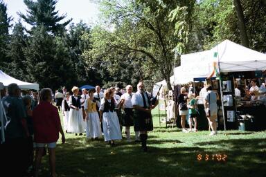 The Harrisburg Scottish Country Dancers parading at the 2002 McLain Celtic Festival