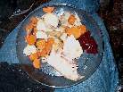 Turkey, Potatoes, Carrots and even cranberry sauce!