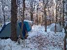 A snowy fall camp