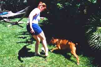 Playing soccer with Elisabeth