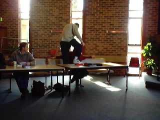 Stuart on the desks