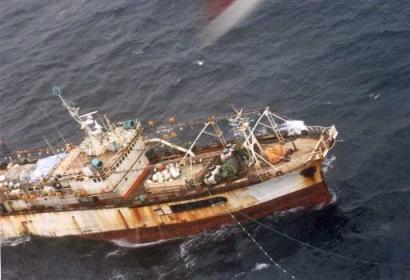 Fishing illegally in international waters with more than nine miles of drift net 