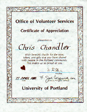 Certificate of Appreciation