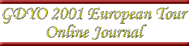 GDYO 2001 European Tour Online Journal