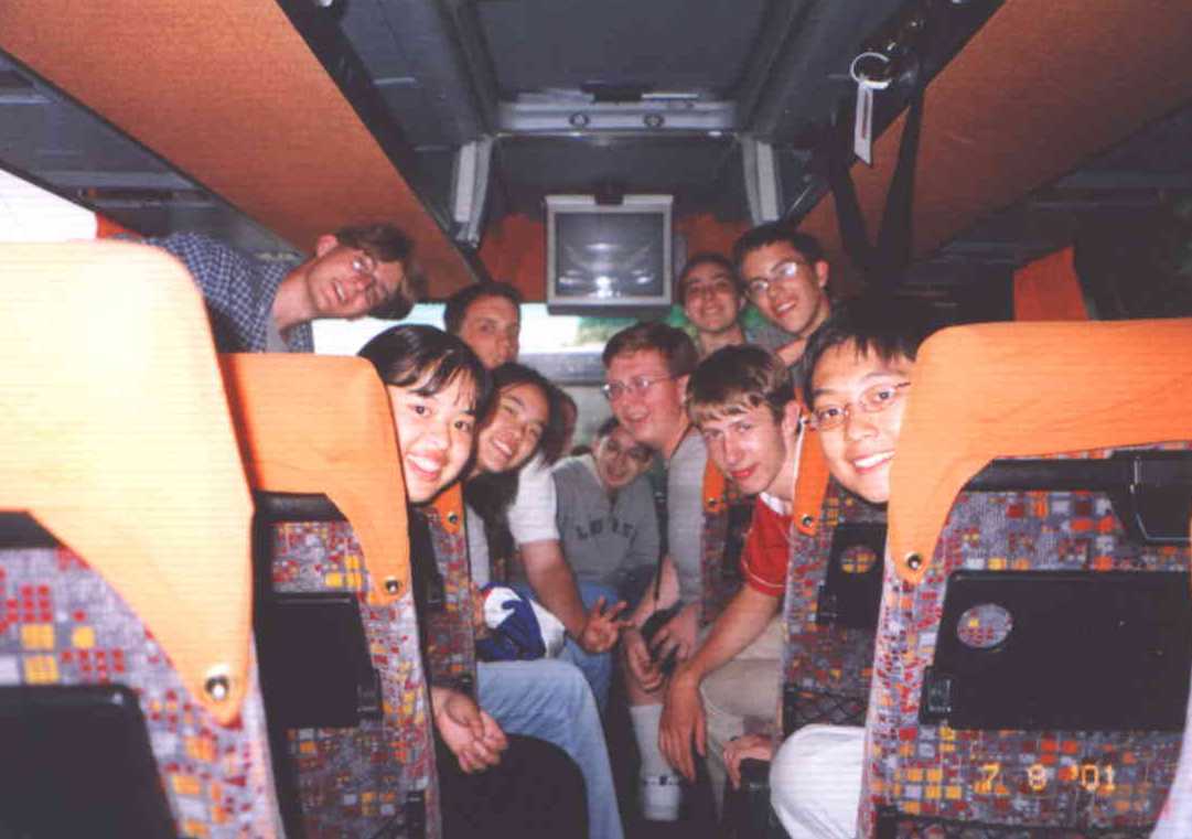 The Rave Shack posse on the bus