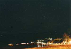 At night