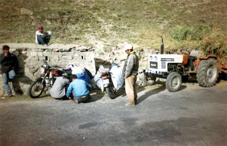 Broken chain links.