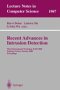 Recent Advances in Intrusion Detection: Third International Workshop, Raid 2000, Toulouse, France, October 2-4, 2000: Proceedings