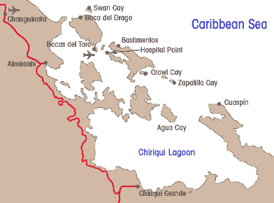 Situaci�n de la isla de Bastimentos