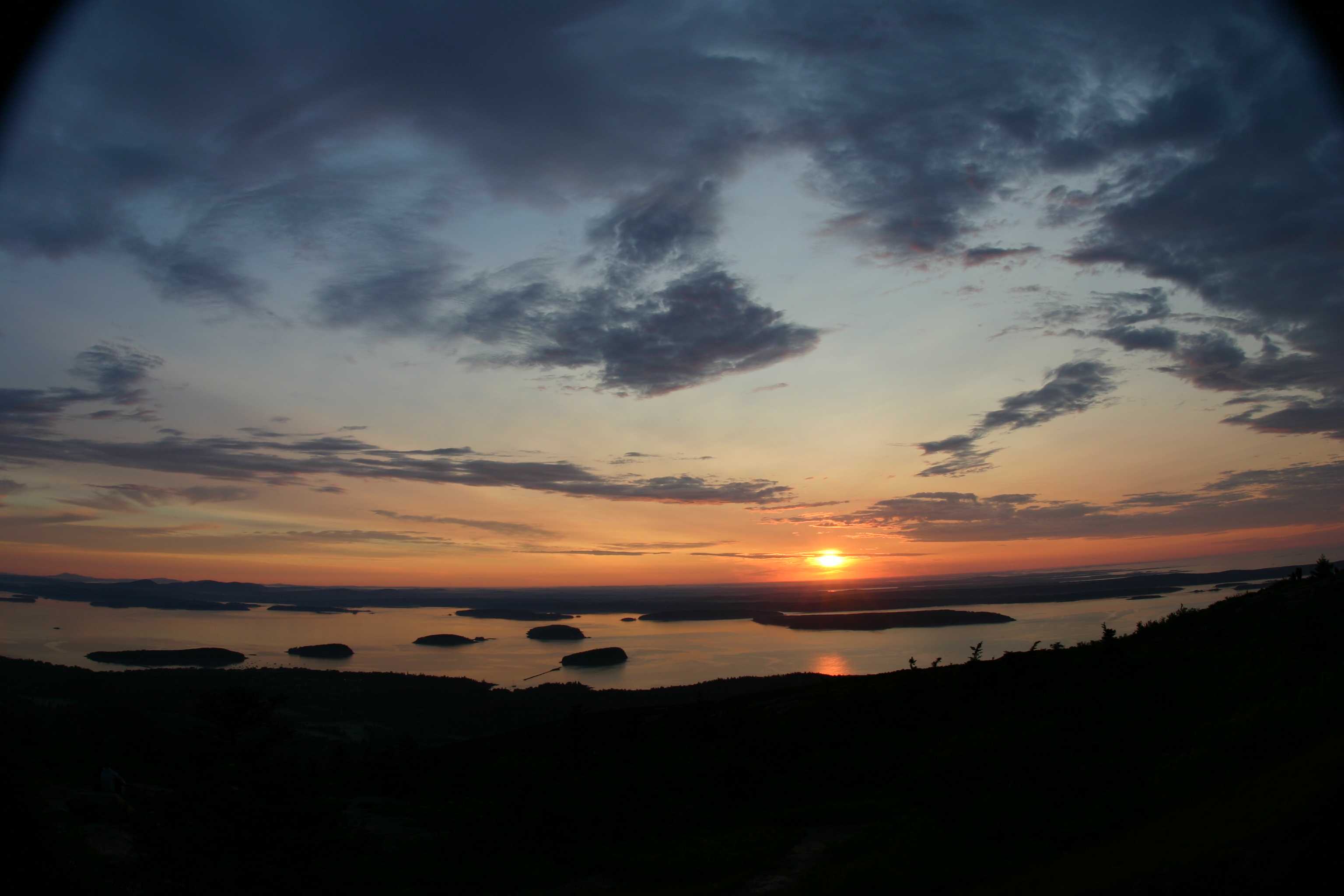 Sunrise from Cadillac Mountain, Maine- "First Light" -By James R. Saunders Photography, Kennebunk, Maine