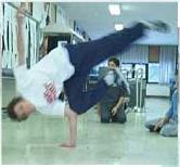 Razzmatazz pulling out a freeze for the camera