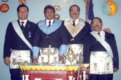 Da esquerda para direita - S� os Vener�veis; Homero Rodrigu�s da Loja Cavaleiros do Monte das Tabocas, Eduardo da Loja Segredo e Verdade n�06, Ubirajara Junior da Loja Segredo e Verdade n�851, Irm�o Nailson Silverio, Veneravel da Loja Luz e Perfei��o