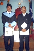 O Irm�o Eduardo Vener�vel da Loja Segredo e Verdade n�06 e o Irm�o Camilo da Loja Segredo e Verdade n�06