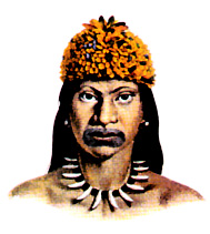 Indio Mau� com coifa emplumada, aquarela de H Florence 1828 