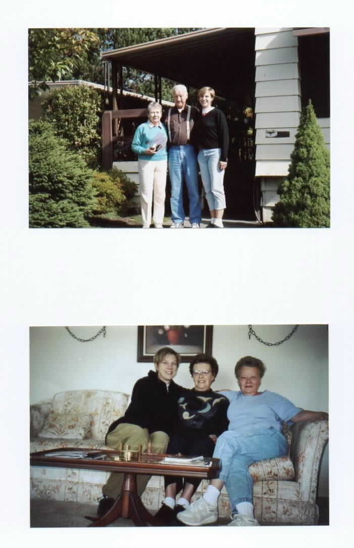 Uncle Dale &&nbsp; Aunt Sally in Oregon; below Aunt Betty & Betty in Montana