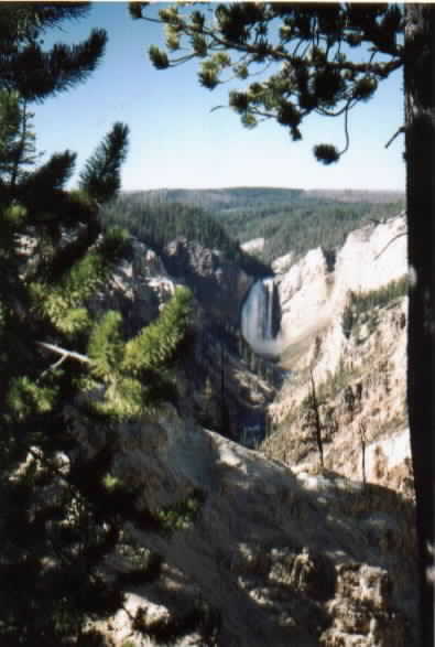I believe this is the Upper Falls. Locale: Yellowstone National Park in Wyoming
