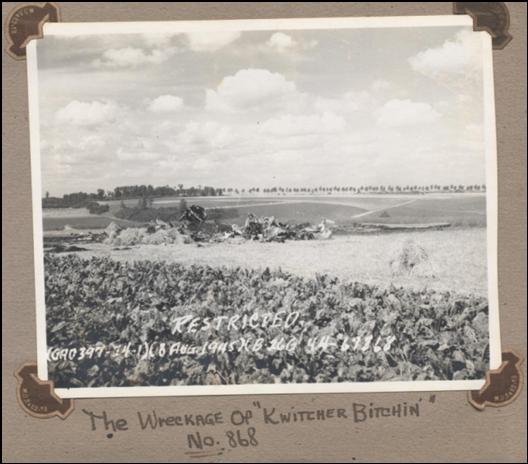 The Wreckage of 'Kwitcher Bitchin'' 8 August 1945