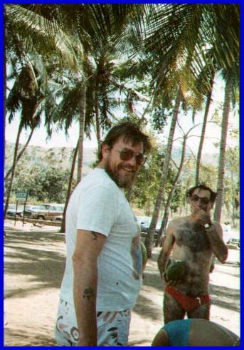 A little fun at the beach. Fresh coconuts and Venezuelan rum.