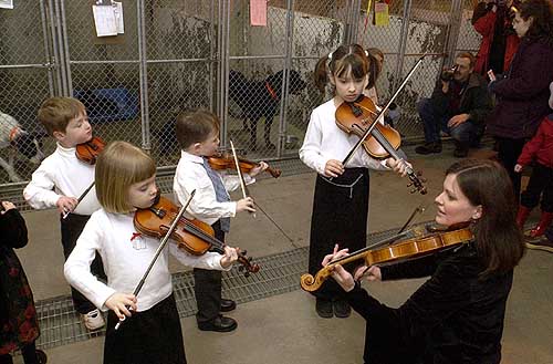 Lisa Miles and students in their first service concert