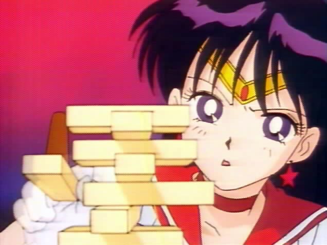 Sailor Mars goes for the fun games when it comes to saving the rest of the party from the "Distorted Space"