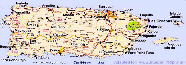 Map Of Puerto Rico And Nearby Islands Map Of Puerto Rico And Nearby Islands