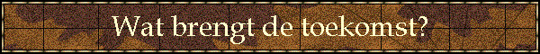 Wat brengt de toekomst?
