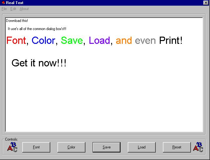 Real Text Screen Shot