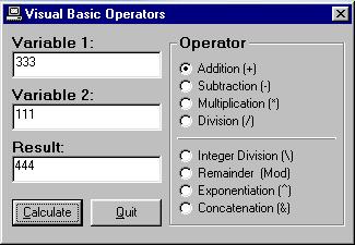 Visual Basic Operations