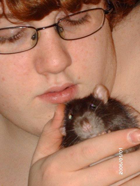 Chuck and his pet rat EDGAR (now deceased)