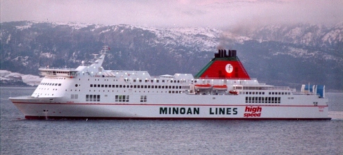 F/B Ikarus - build 1997 at Fosen, 1500 pax, 950 cars or150 trucks, 26.4 knots)