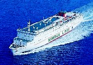 F/B King Minos, build 1972 at Kanashi shipyard, 1500 pax, 500 cars, 700 ln, 18.8 knots.