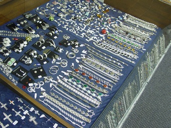 Tis is a picture of Some of our Sterling Silver Jewelry on Display in our Showroom.