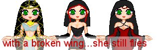 with a broken wing..she still flies.......* click to enter site *