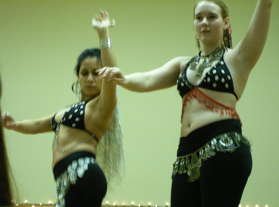 Safir Dunya and a student performing at the Liquid Hip Therapy Spring Halfa in 2007