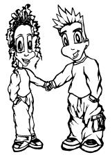 boy girl holding hands