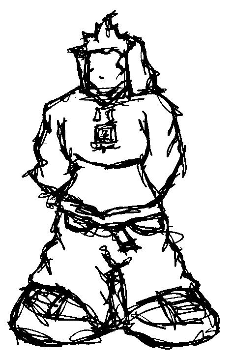 drawn skate man