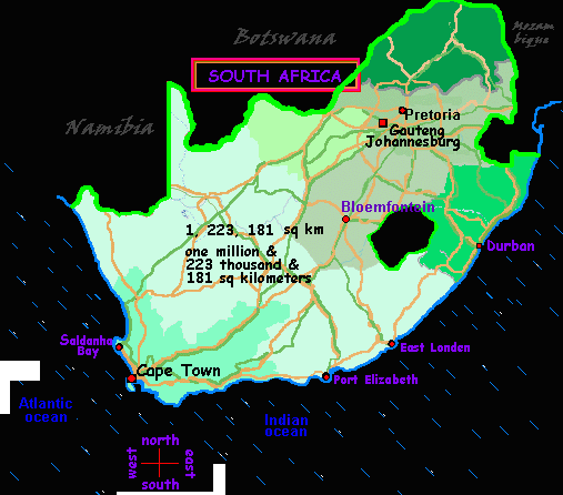 map of South Africa