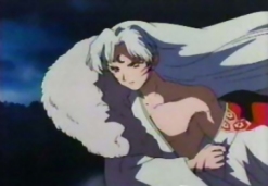 Woah! We have partly naked Sesshoumaru sign (all fangirls faint)!
