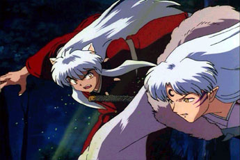 Sesshou and Inu fight it out...youkai style!