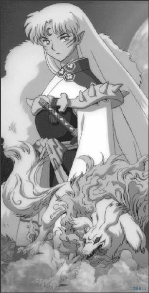 Sesshou with his inu youkai form...