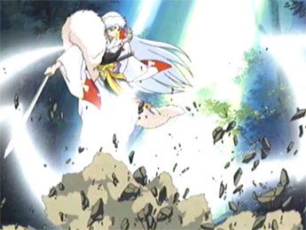 Sesshoumaru looking good and kicking butt at the same time...