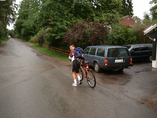 "Uphill biking at its best- wait for me, Ian!"